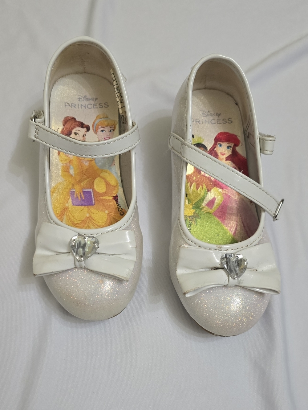 Girls White Sparkle Bow Mary Jane Shoes